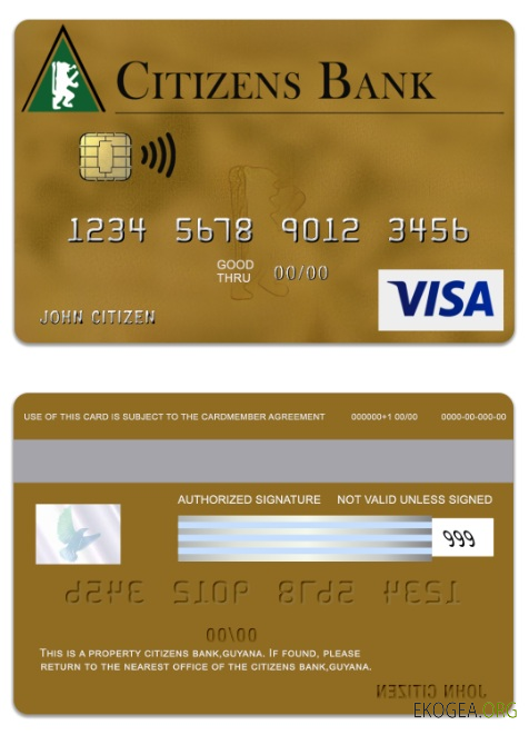 Carte Visa Gold de la Guyana Citizens Bank
